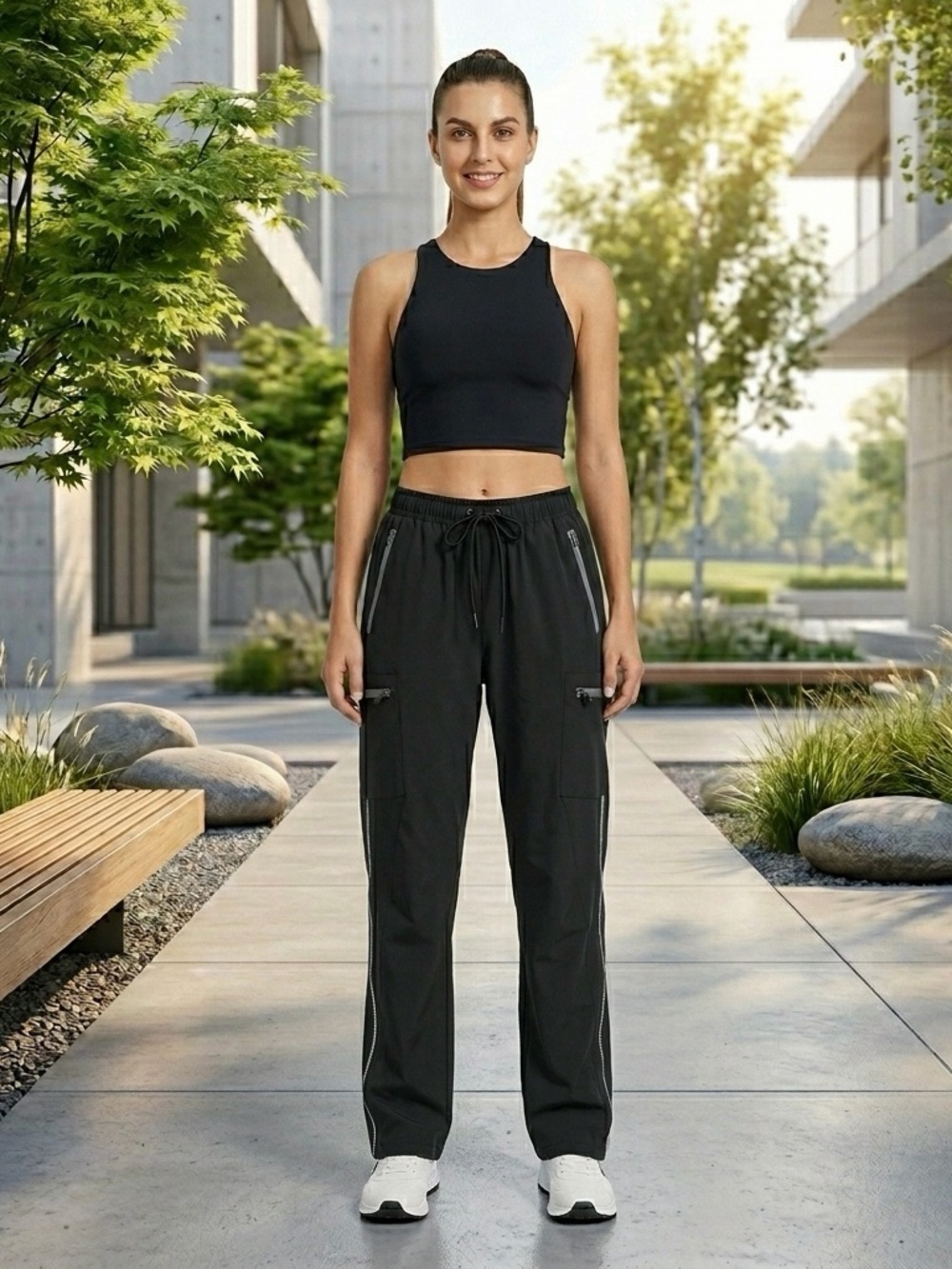 Baleaf Black Women's Track Cargo Joggers